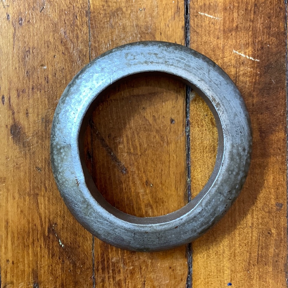 Vintage Wooden Silver Painted Bangle Bracelet